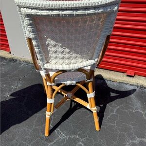 Chic Wicker Bar Stool in White and Tan